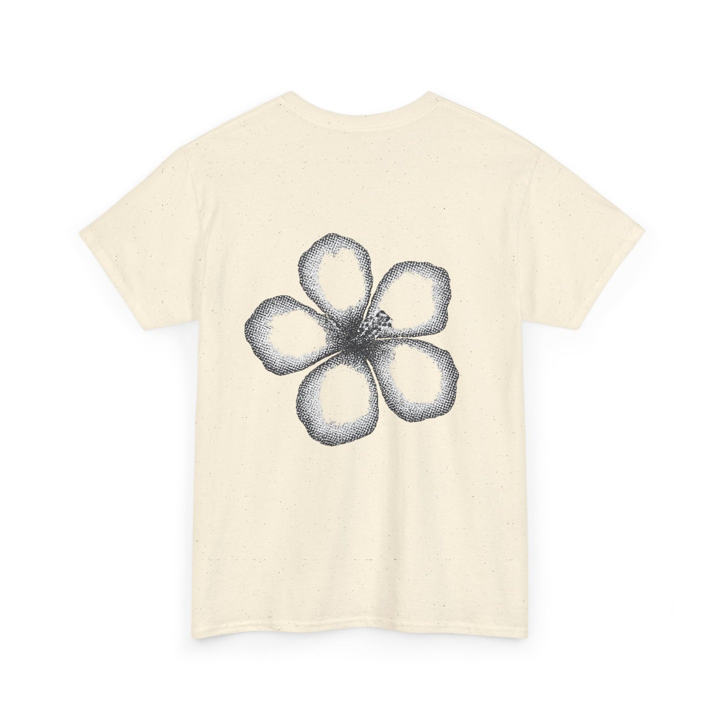 T-shirt “Flower Sketch” – fleur en pointillés noir & blanc