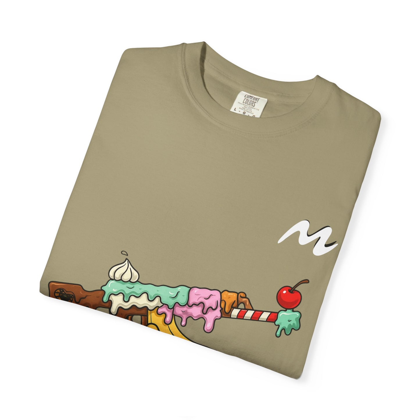 Whimsical Ice Cream Gun T-Shirt, Casual Wear, Unique Graphic Tee, Summer Fashion, Gift for Foodies, Fun Vintage Style