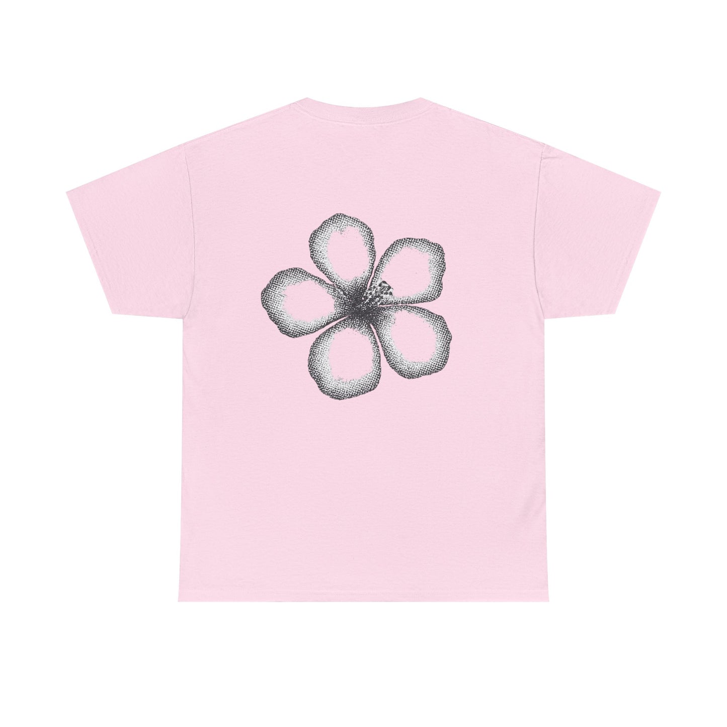 T-shirt “Flower Sketch” – fleur en pointillés noir & blanc