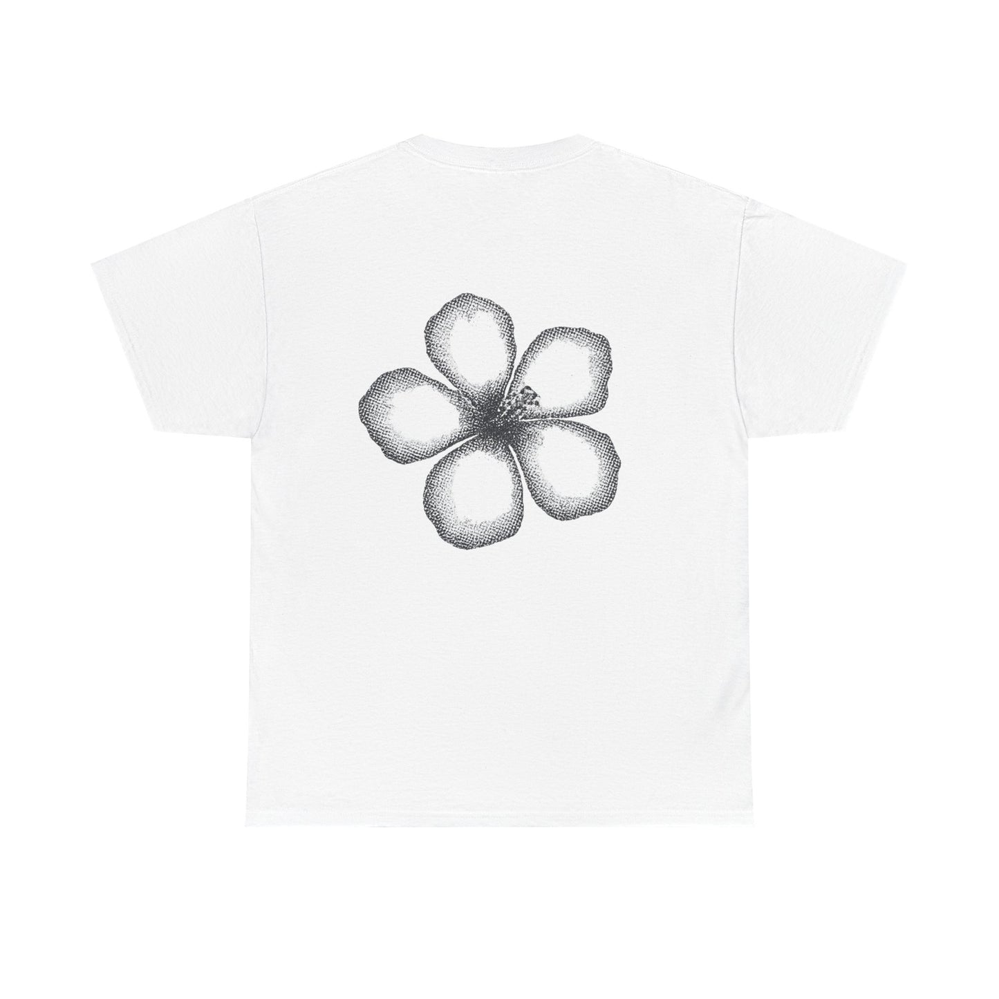 T-shirt “Flower Sketch” – fleur en pointillés noir & blanc