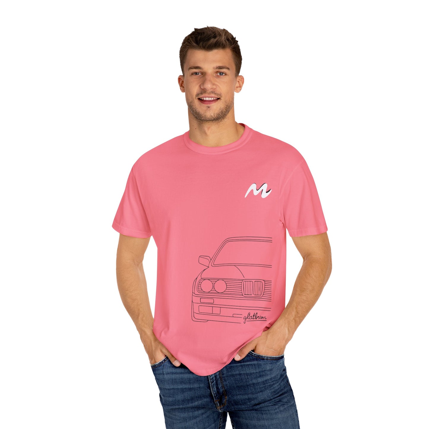 Classic Car Outline Unisex T-Shirt, Vintage Car Tee, Gift for Car Enthusiasts, Automotive Apparel, Daily Wear, Unisex Graphic Shirt