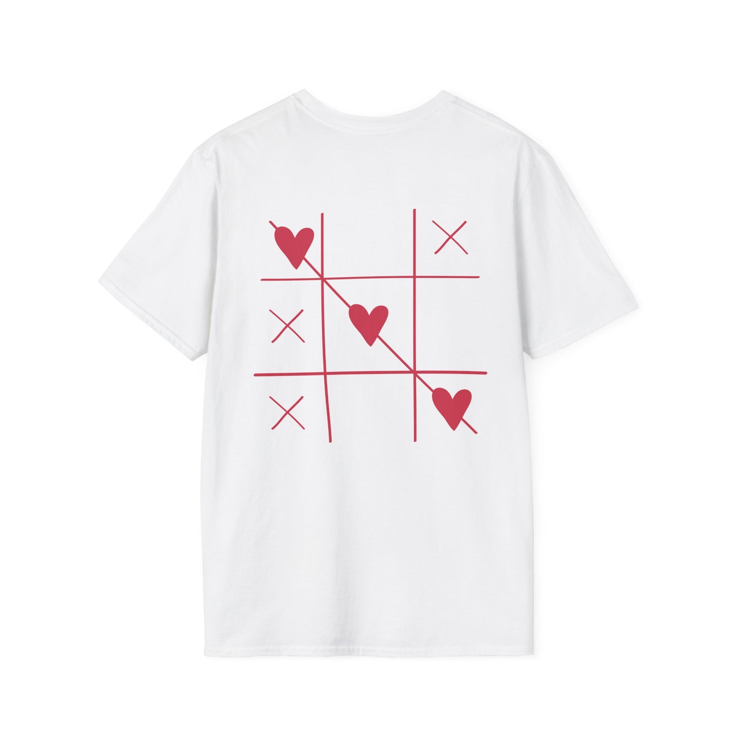 T-shirt “Love Game” – Motif Morpion cœurs rouges