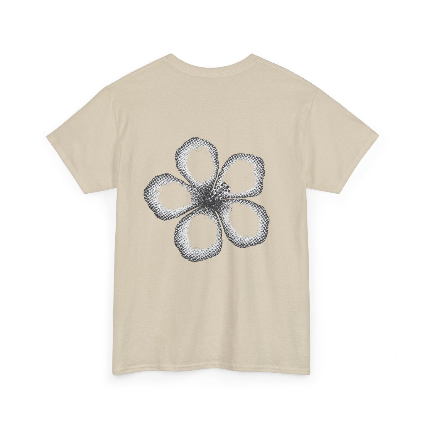 T-shirt “Flower Sketch” – fleur en pointillés noir & blanc