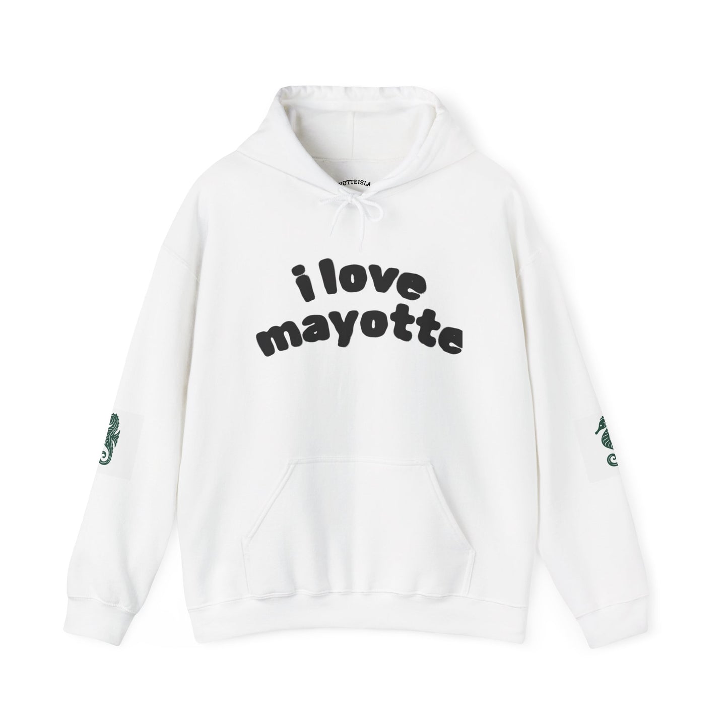 Hoodie I Love Mayotte – Hippocampe Tribal-unisex
