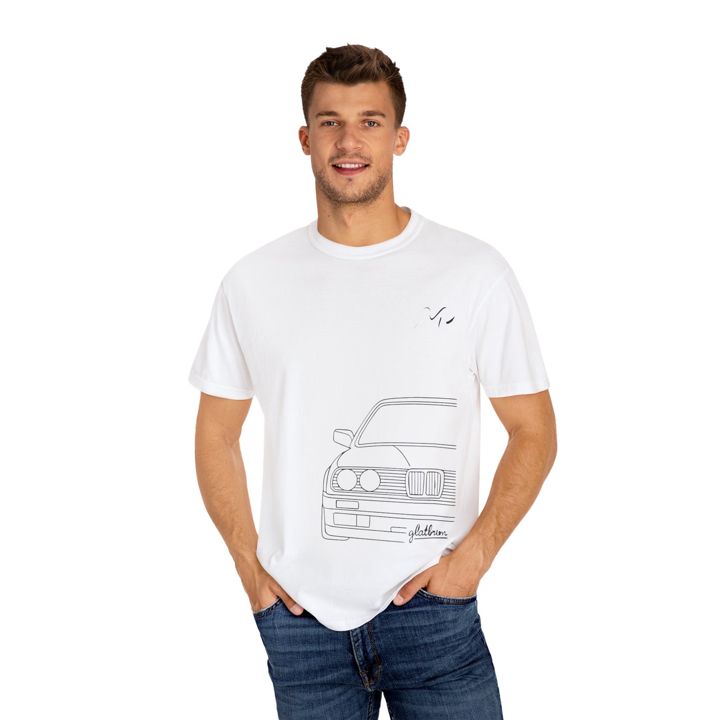 Classic Car Outline Unisex T-Shirt, Vintage Car Tee, Gift for Car Enthusiasts, Automotive Apparel, Daily Wear, Unisex Graphic Shirt