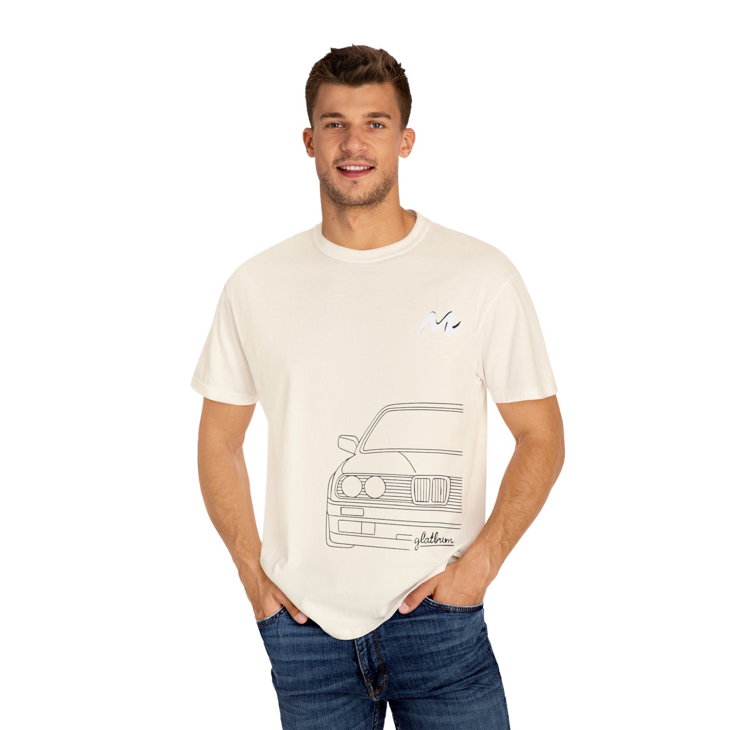 Classic Car Outline Unisex T-Shirt, Vintage Car Tee, Gift for Car Enthusiasts, Automotive Apparel, Daily Wear, Unisex Graphic Shirt