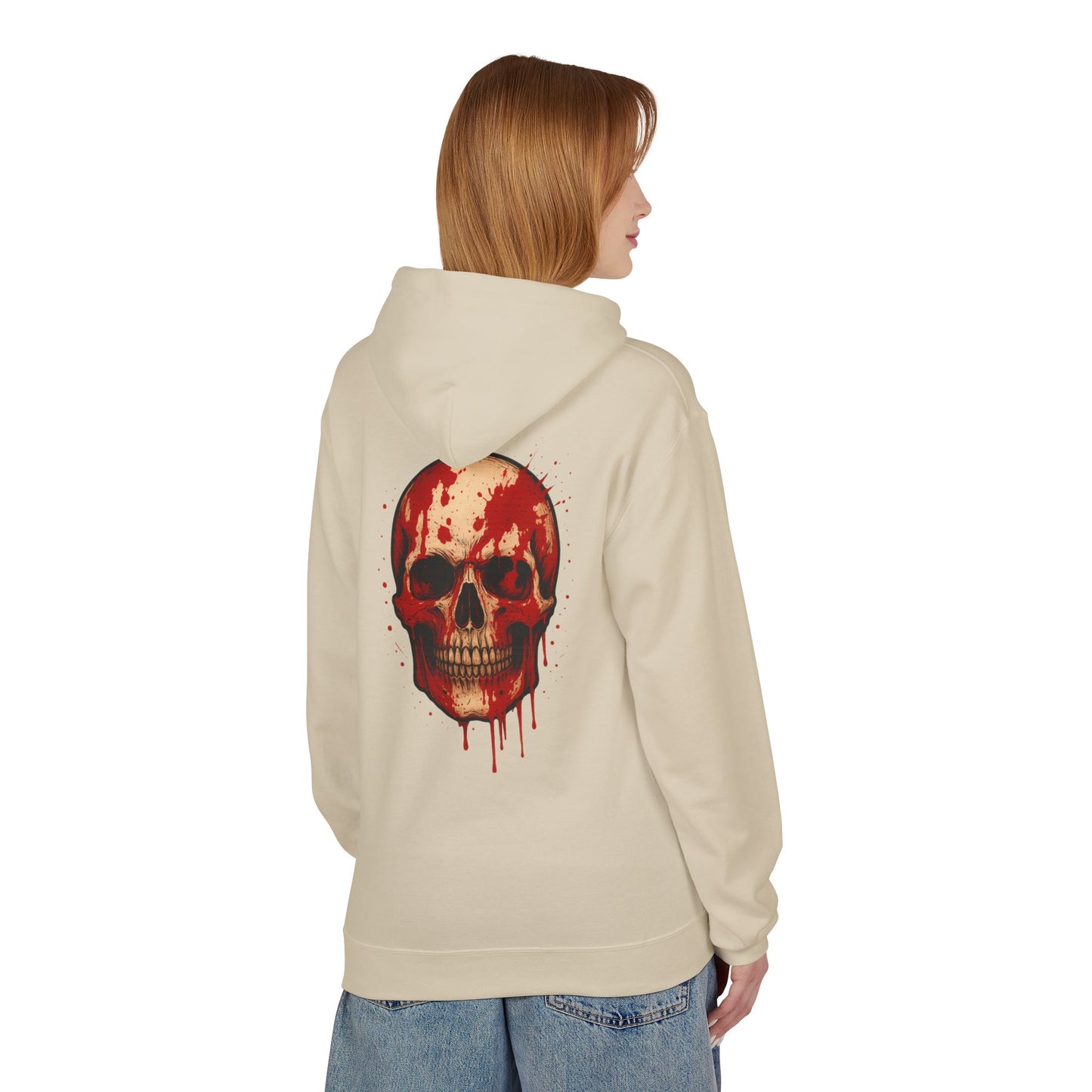 Hoodie “Bloody Skull” – crâne sanglant réaliste