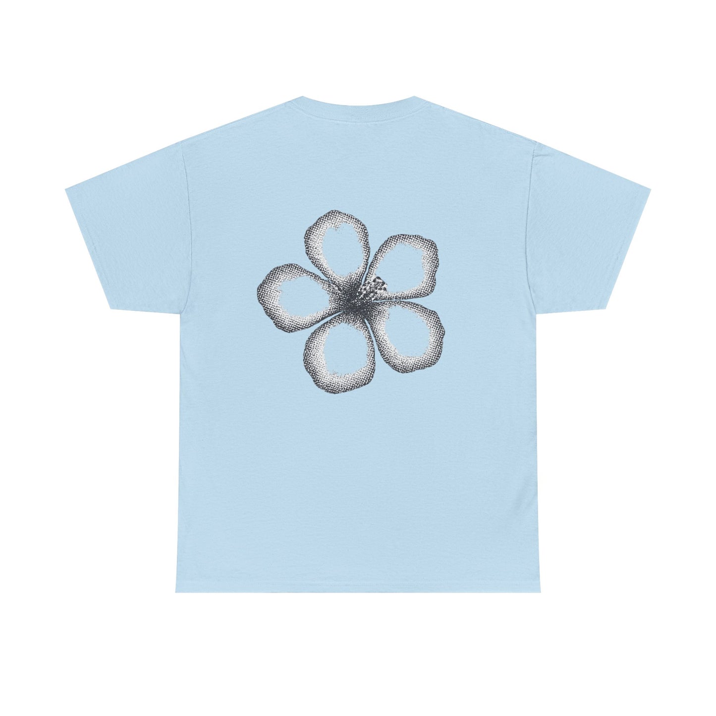 T-shirt “Flower Sketch” – fleur en pointillés noir & blanc
