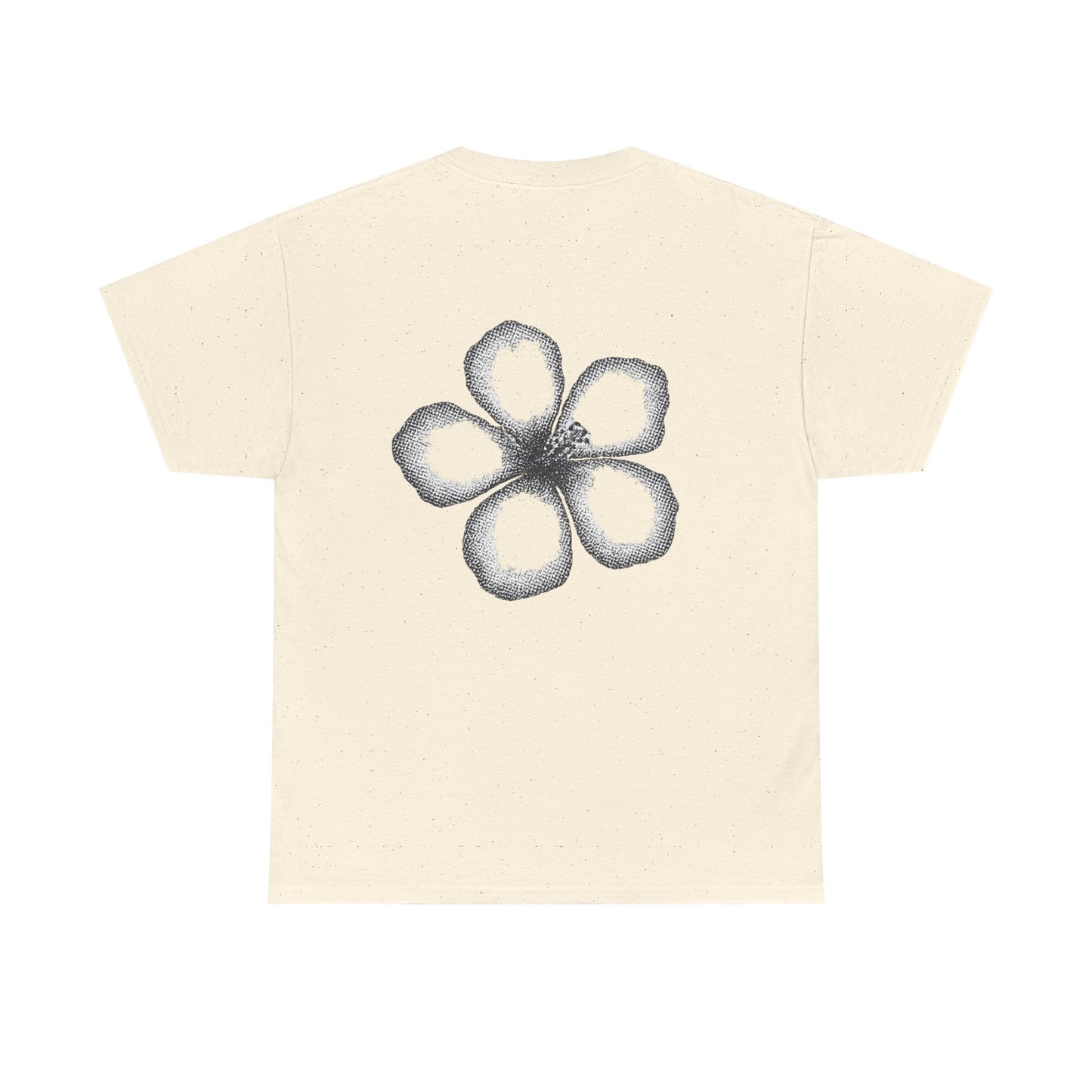 T-shirt “Flower Sketch” – fleur en pointillés noir & blanc