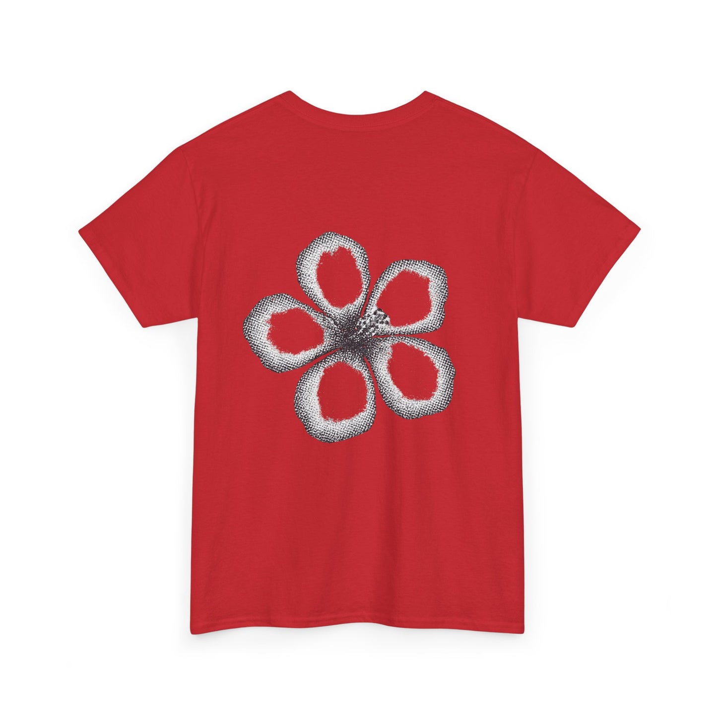 T-shirt “Flower Sketch” – fleur en pointillés noir & blanc
