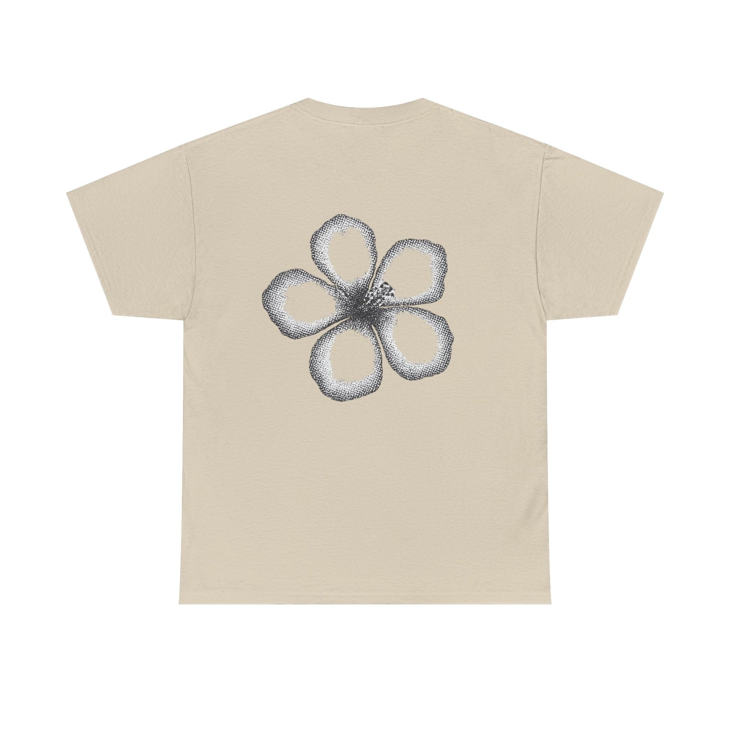 T-shirt “Flower Sketch” – fleur en pointillés noir & blanc