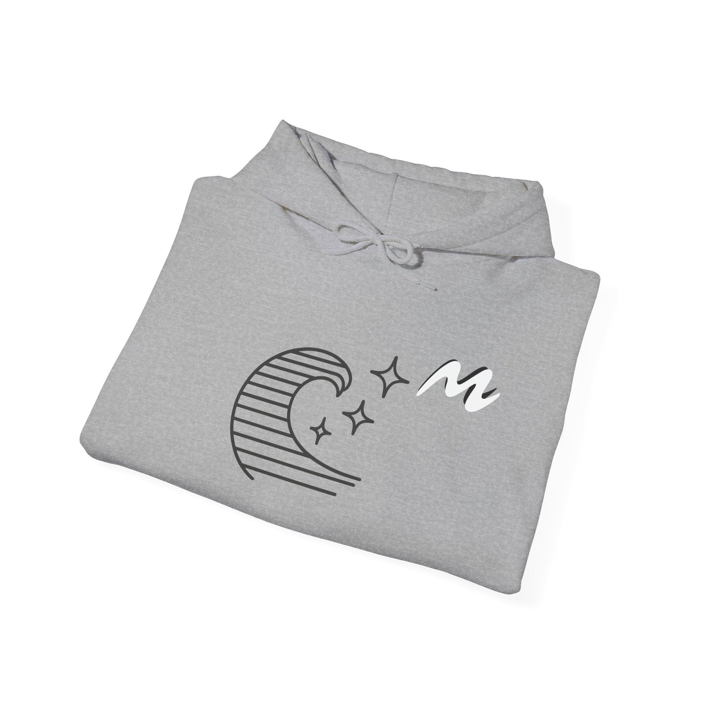 Hoodie “Ocean Wave” – vague minimaliste & étoiles