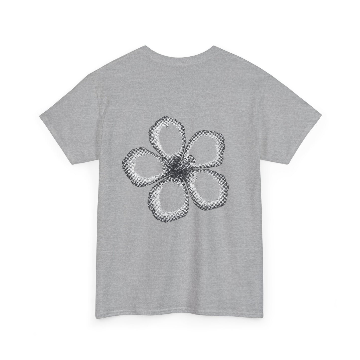 T-shirt “Flower Sketch” – fleur en pointillés noir & blanc