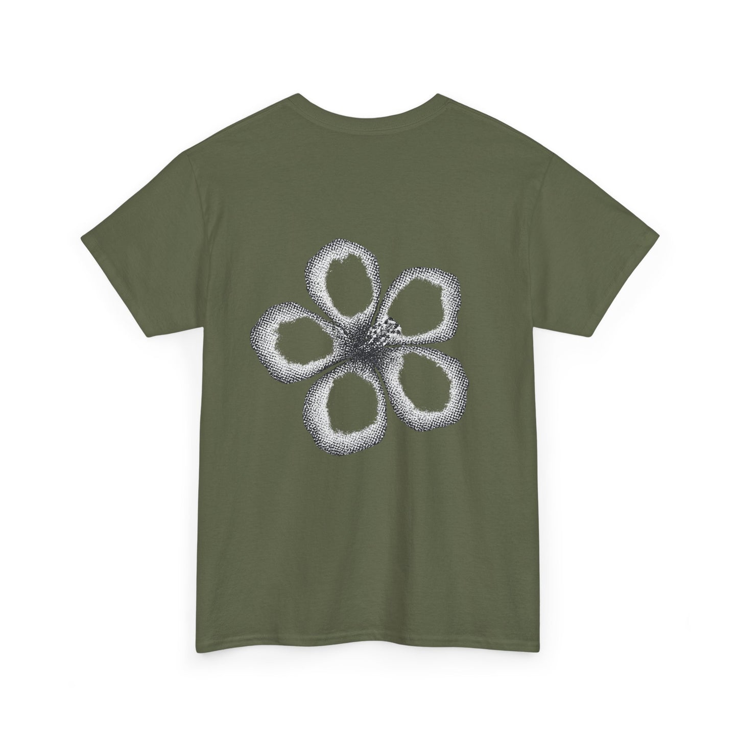 T-shirt “Flower Sketch” – fleur en pointillés noir & blanc