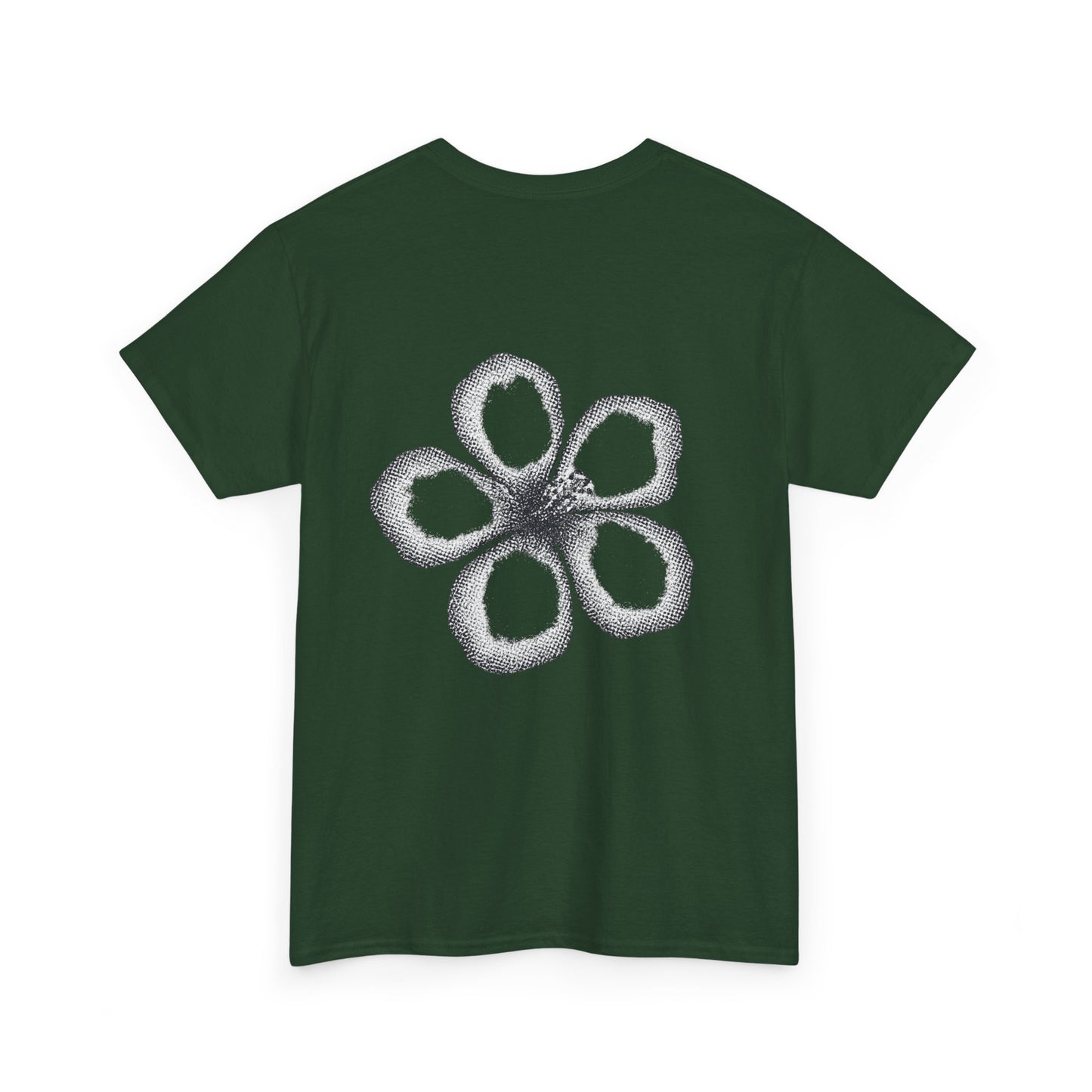 T-shirt “Flower Sketch” – fleur en pointillés noir & blanc
