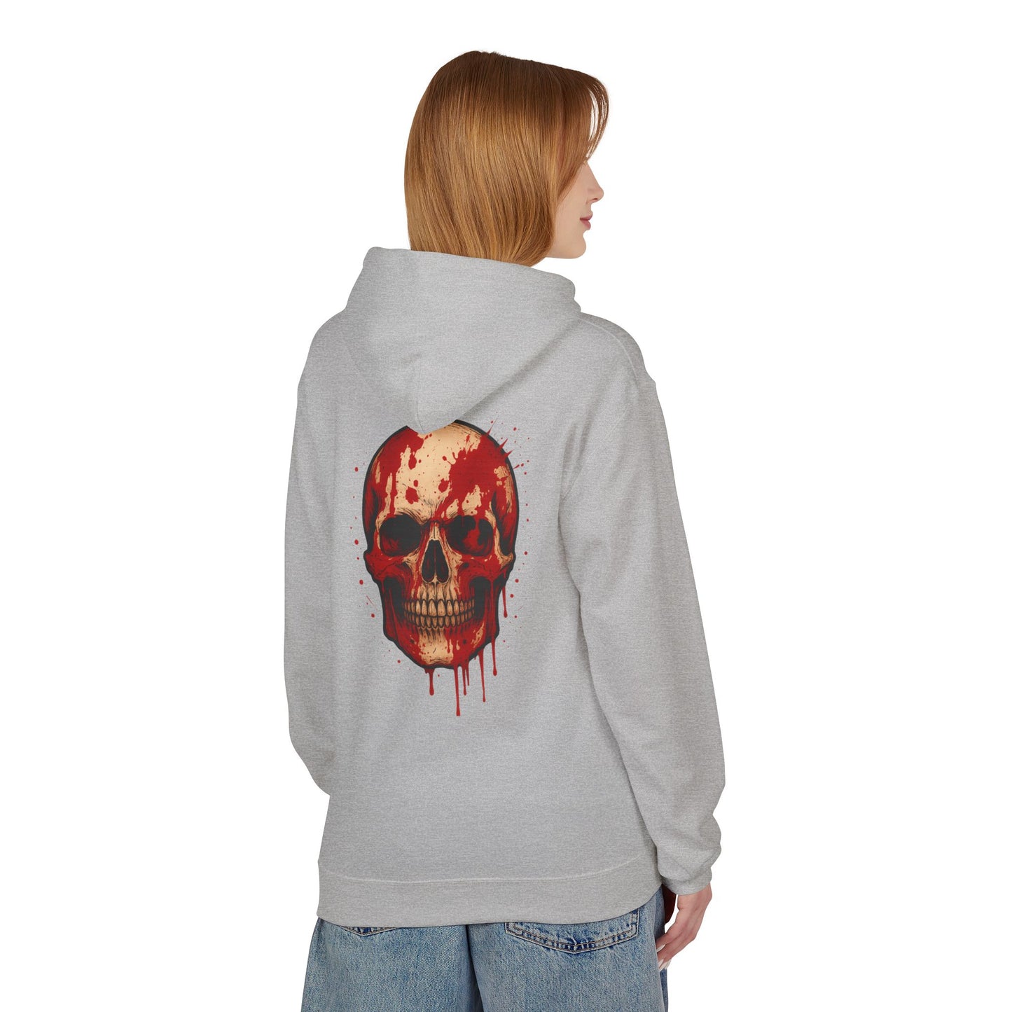 Hoodie “Bloody Skull” – crâne sanglant réaliste