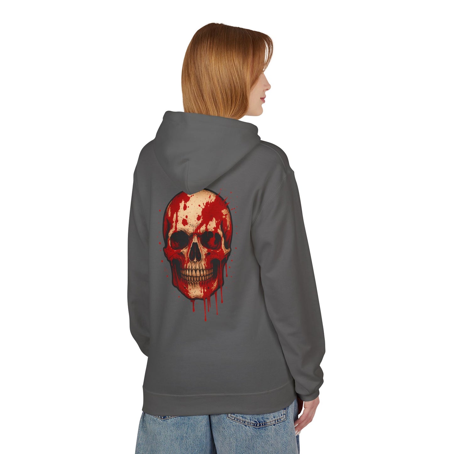 Hoodie “Bloody Skull” – crâne sanglant réaliste