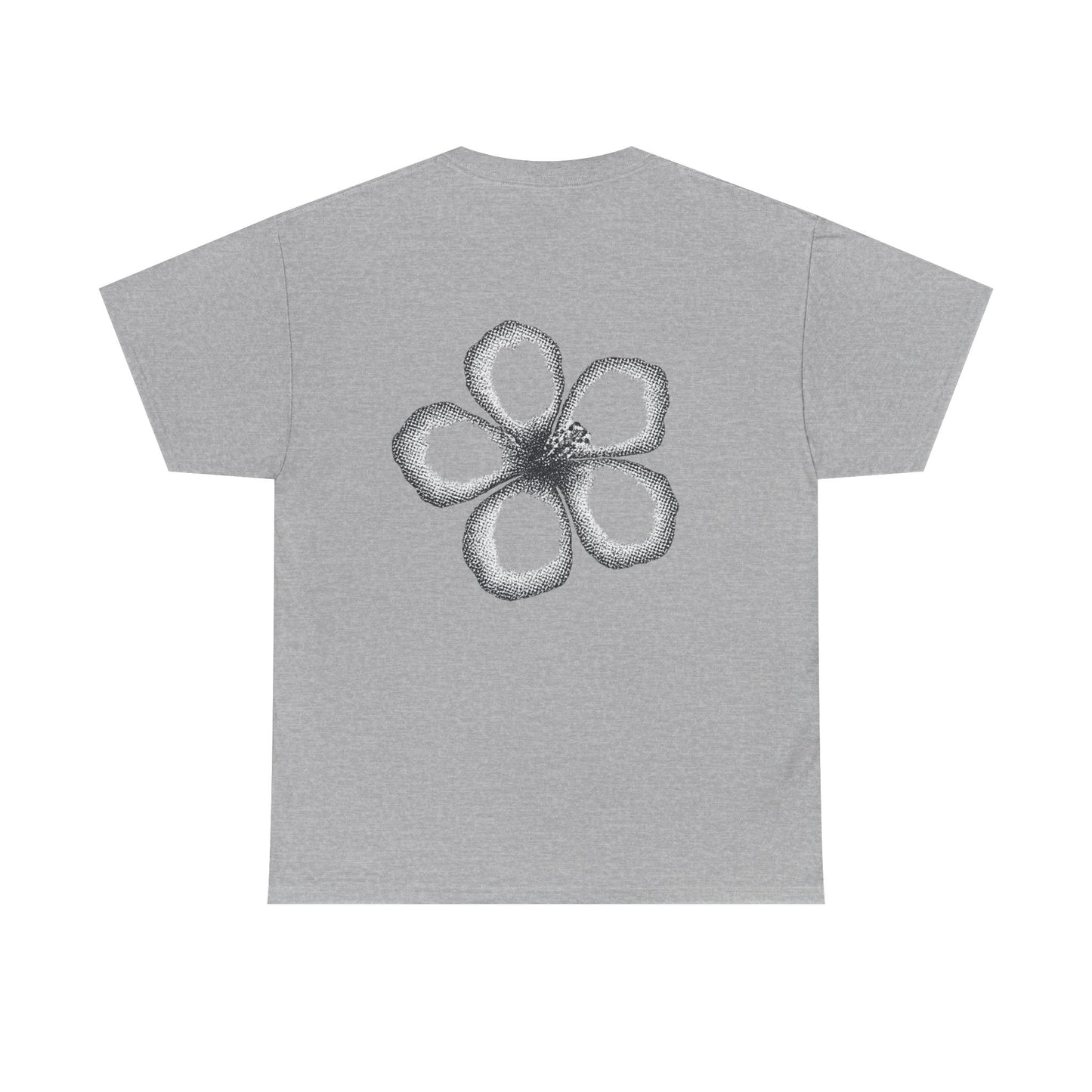 T-shirt “Flower Sketch” – fleur en pointillés noir & blanc