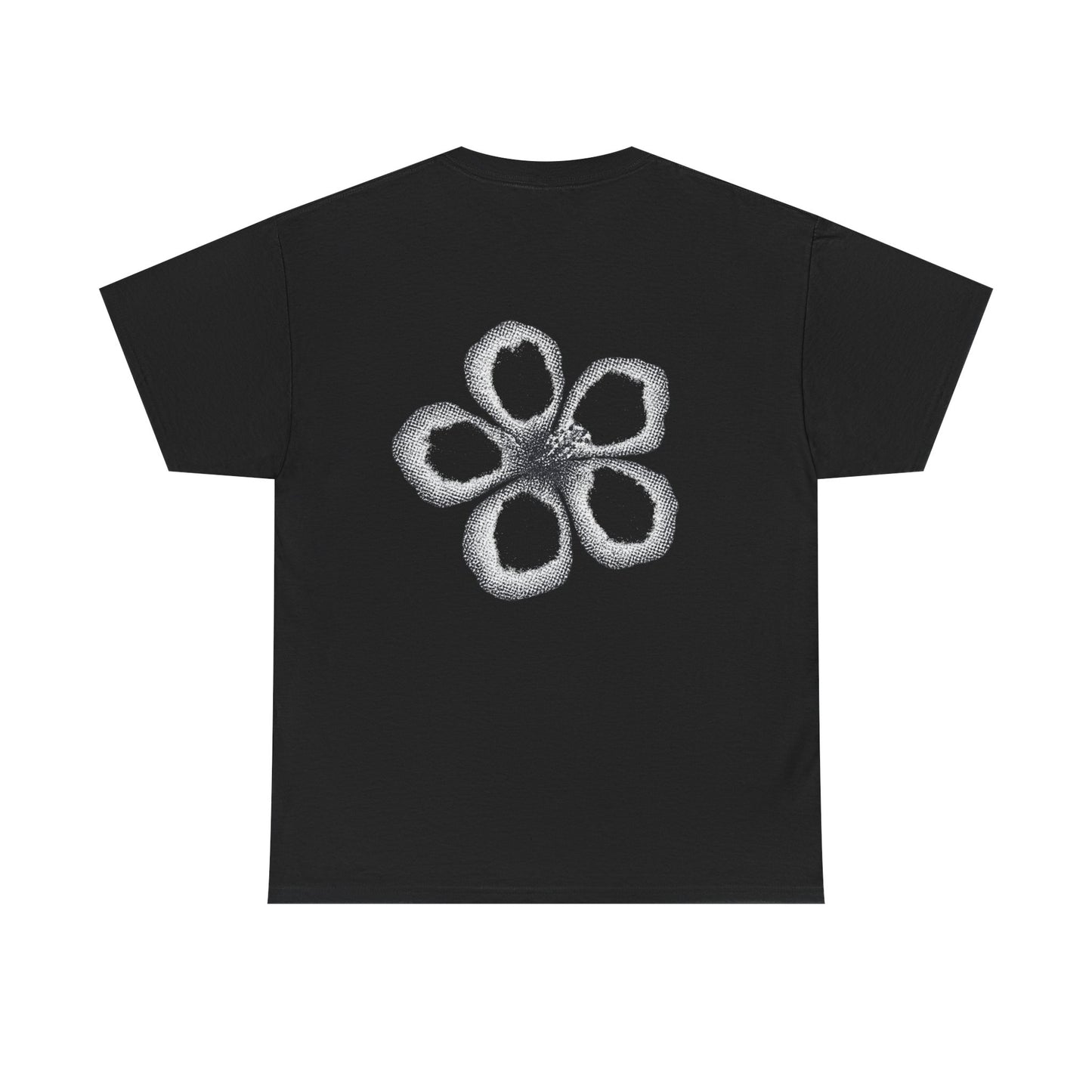 T-shirt “Flower Sketch” – fleur en pointillés noir & blanc