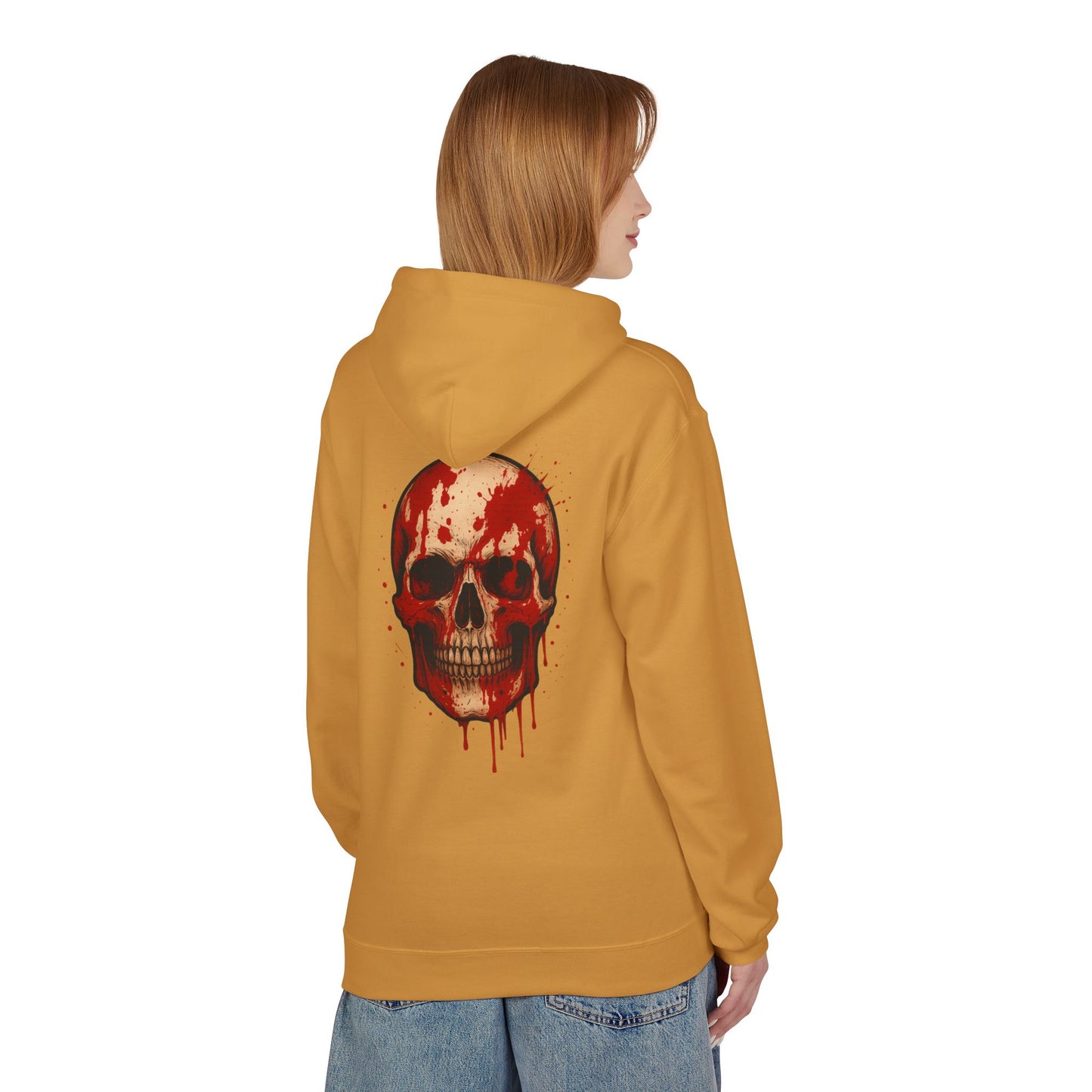 Hoodie “Bloody Skull” – crâne sanglant réaliste