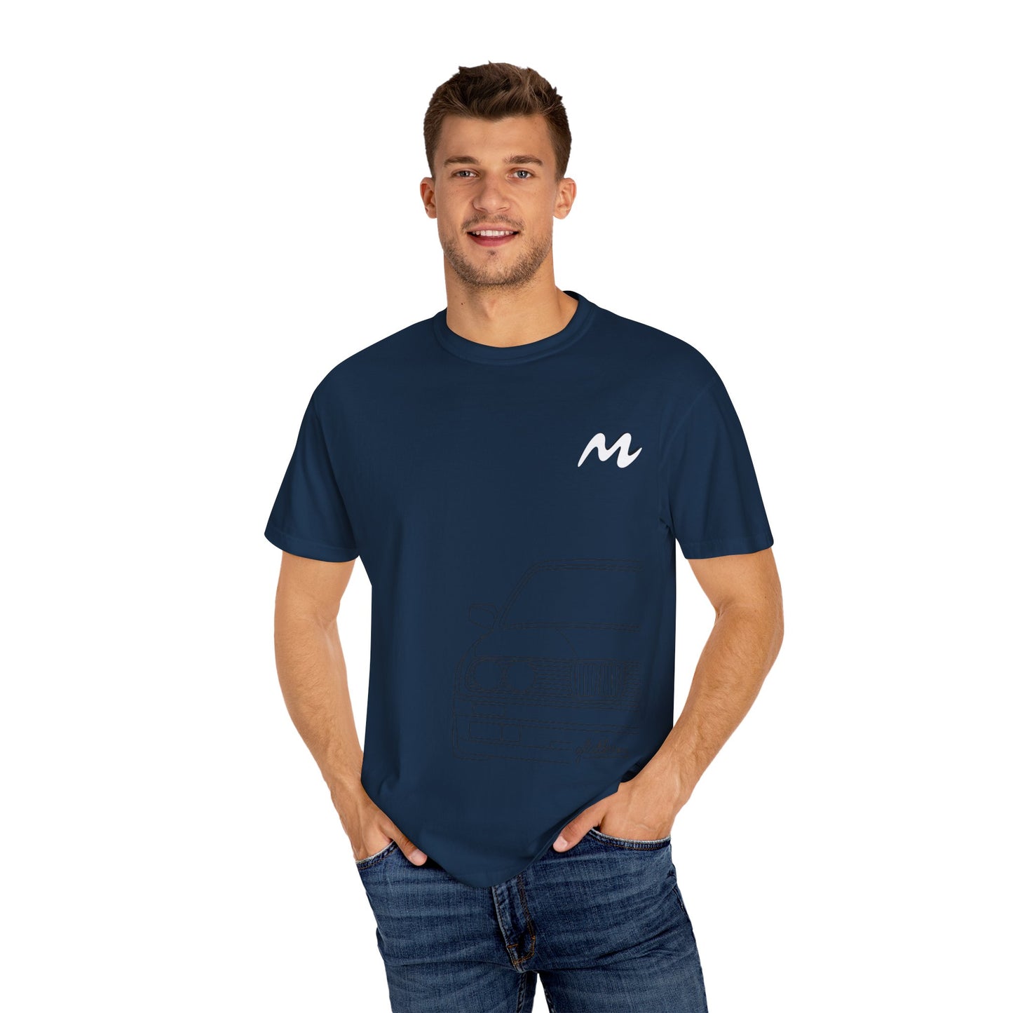 Classic Car Outline Unisex T-Shirt, Vintage Car Tee, Gift for Car Enthusiasts, Automotive Apparel, Daily Wear, Unisex Graphic Shirt