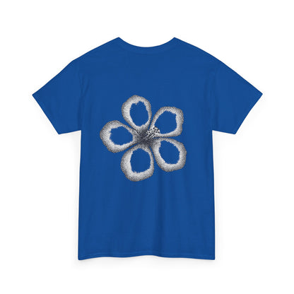 T-shirt “Flower Sketch” – fleur en pointillés noir & blanc
