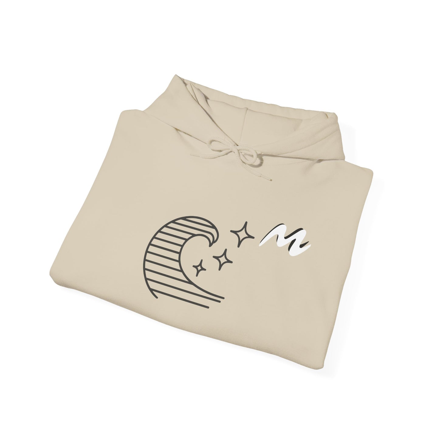 Hoodie “Ocean Wave” – vague minimaliste & étoiles