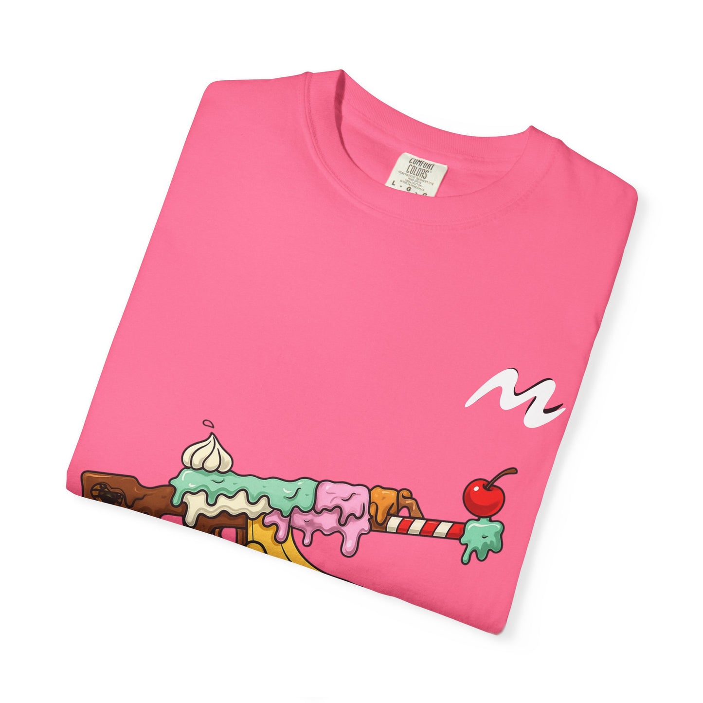 Whimsical Ice Cream Gun T-Shirt, Casual Wear, Unique Graphic Tee, Summer Fashion, Gift for Foodies, Fun Vintage Style