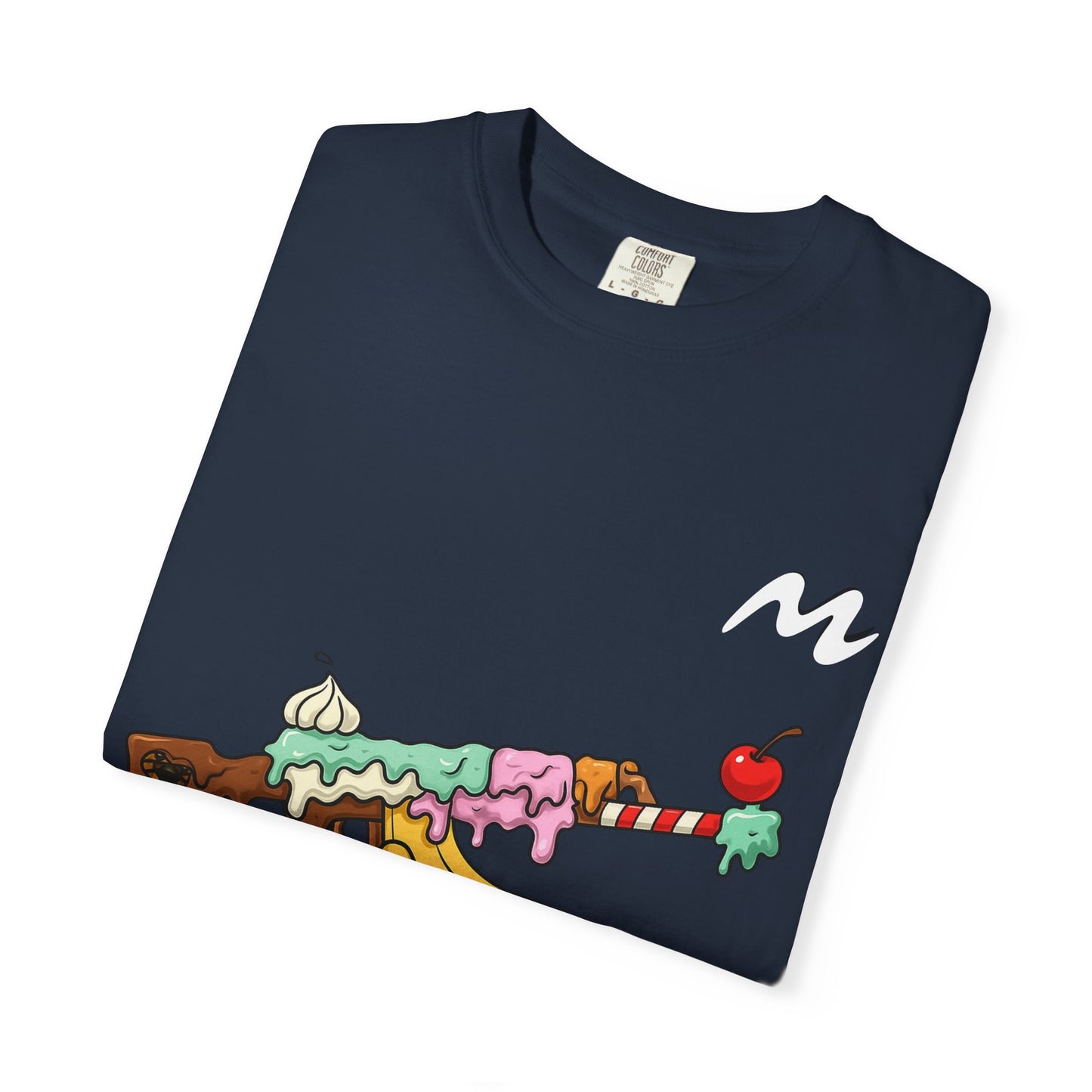 Whimsical Ice Cream Gun T-Shirt, Casual Wear, Unique Graphic Tee, Summer Fashion, Gift for Foodies, Fun Vintage Style