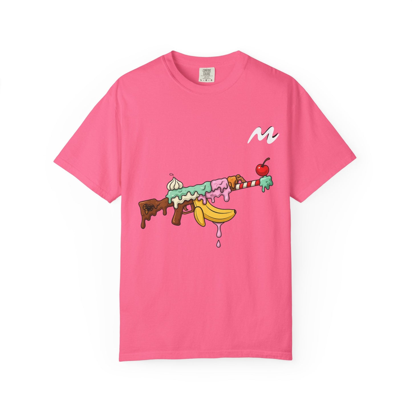Whimsical Ice Cream Gun T-Shirt, Casual Wear, Unique Graphic Tee, Summer Fashion, Gift for Foodies, Fun Vintage Style