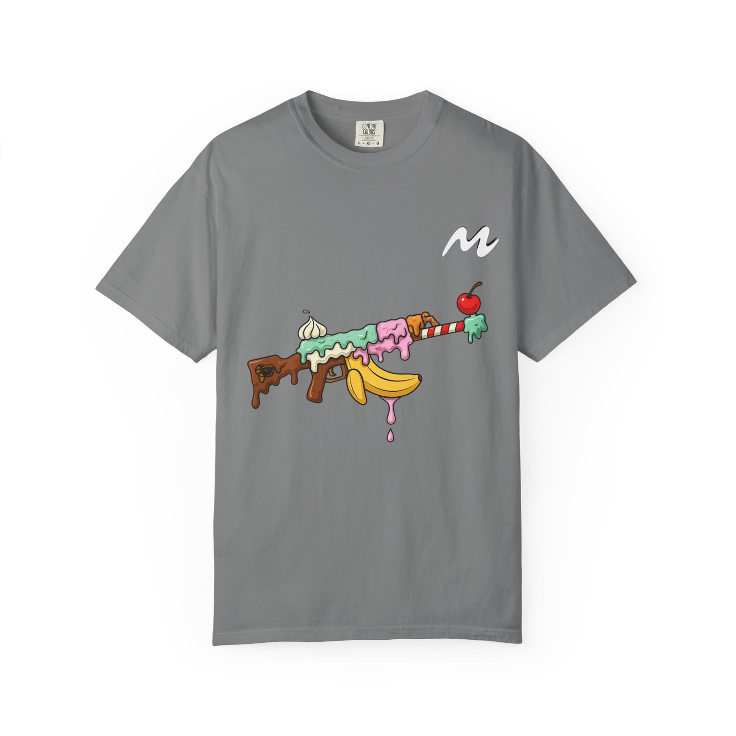 Whimsical Ice Cream Gun T-Shirt, Casual Wear, Unique Graphic Tee, Summer Fashion, Gift for Foodies, Fun Vintage Style