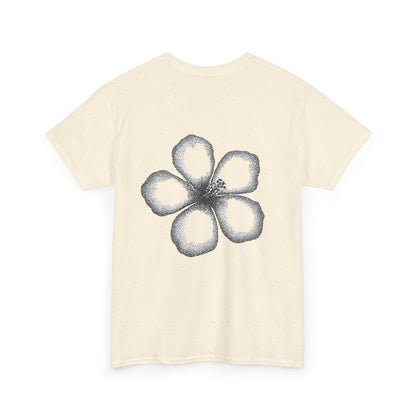 T-shirt “Flower Sketch” – fleur en pointillés noir & blanc