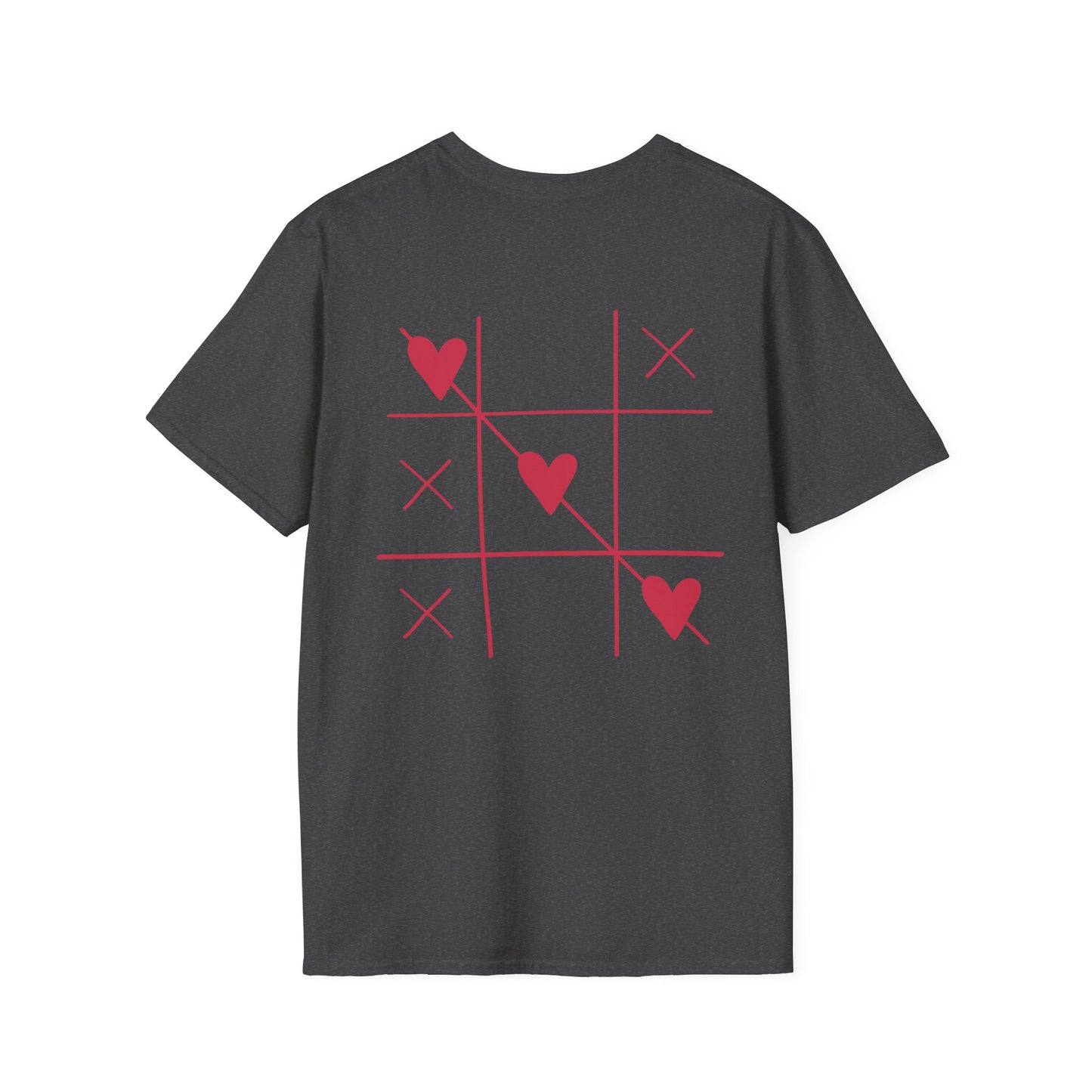 T-shirt  “Love Game” – Motif Morpion cœurs rouges