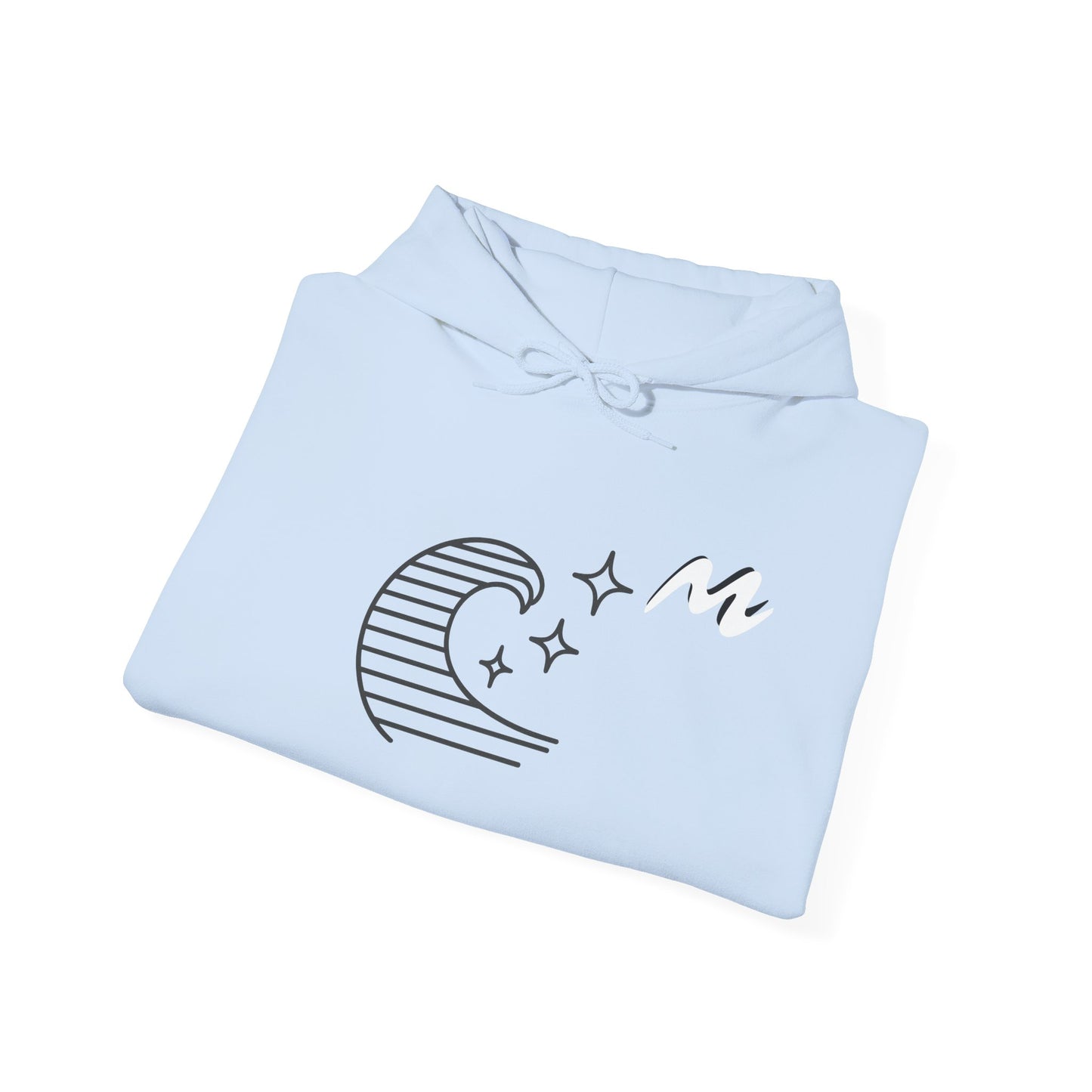 Hoodie “Ocean Wave” – vague minimaliste & étoiles