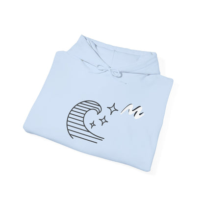 Hoodie “Ocean Wave” – vague minimaliste & étoiles