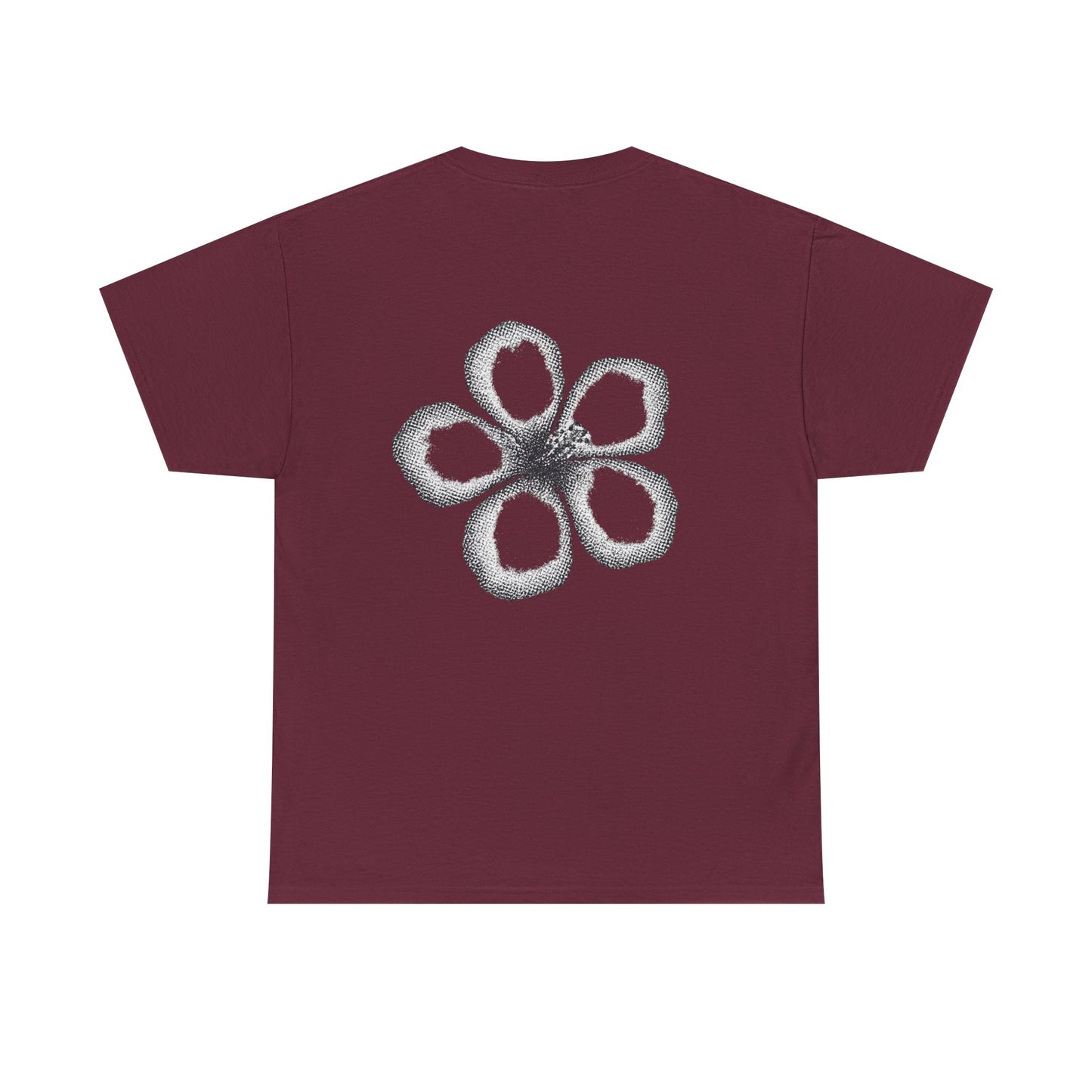 T-shirt “Flower Sketch” – fleur en pointillés noir & blanc
