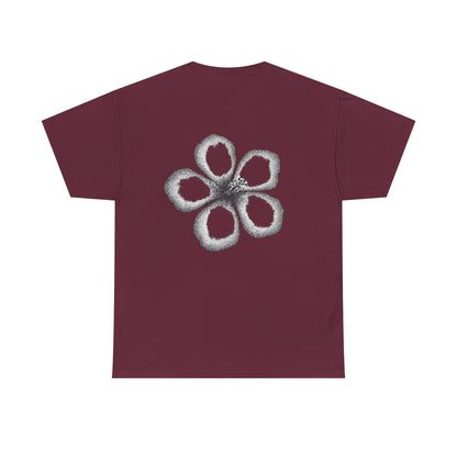 T-shirt “Flower Sketch” – fleur en pointillés noir & blanc