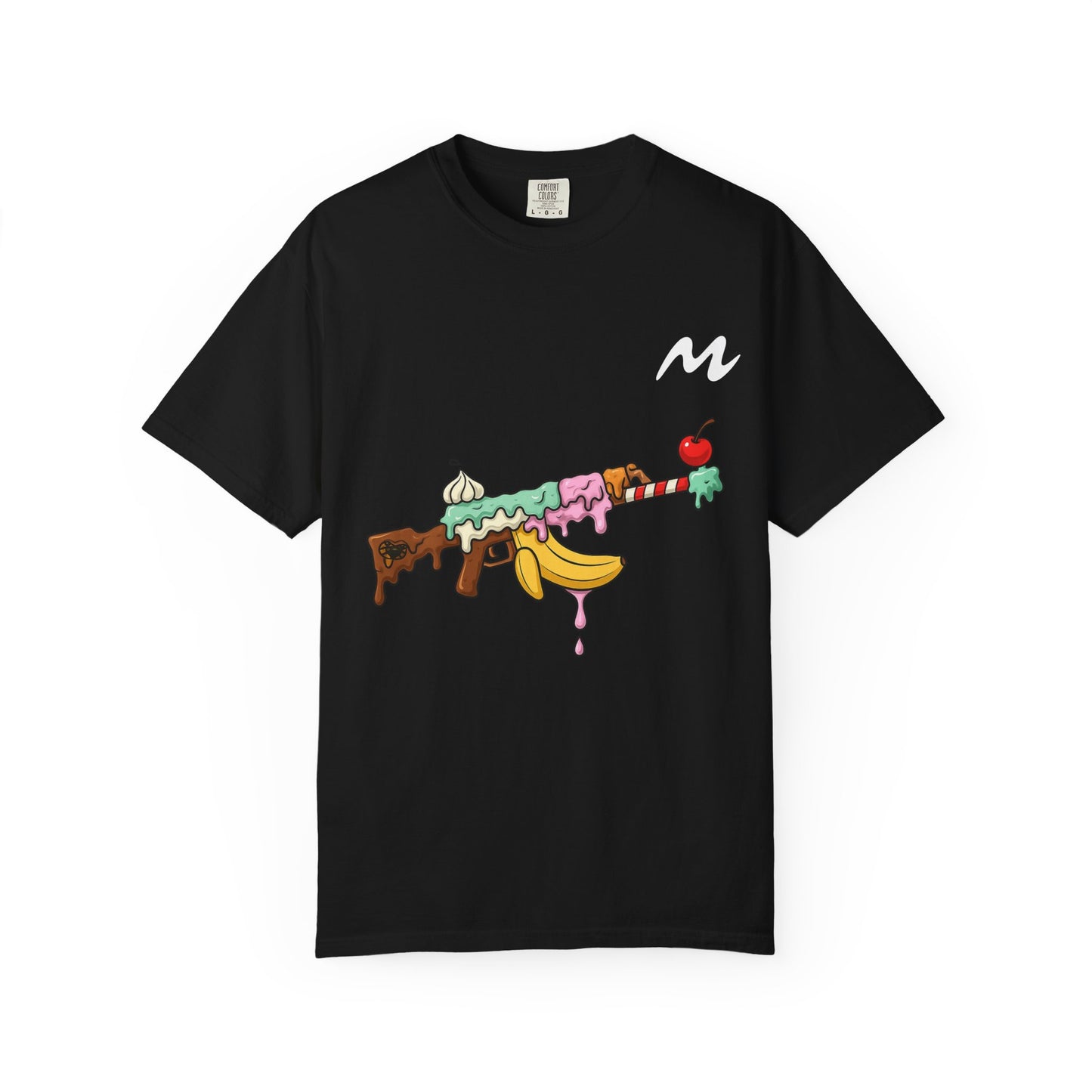 Whimsical Ice Cream Gun T-Shirt, Casual Wear, Unique Graphic Tee, Summer Fashion, Gift for Foodies, Fun Vintage Style