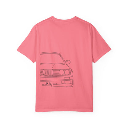 Classic Car Outline Unisex T-Shirt, Vintage Car Tee, Gift for Car Enthusiasts, Automotive Apparel, Daily Wear, Unisex Graphic Shirt