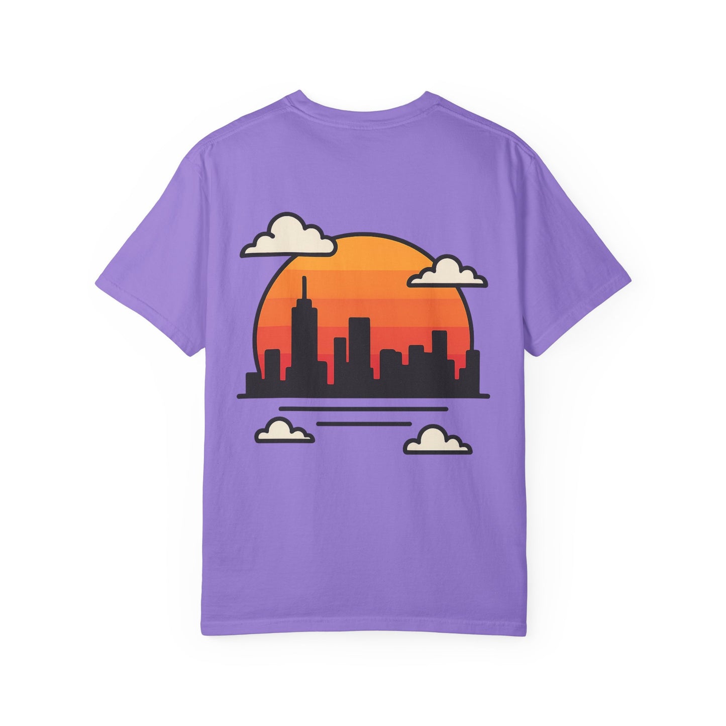 T-shirt casual “Sunset vibes” unisexe