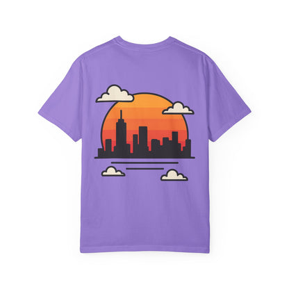T-shirt casual “Sunset vibes” unisexe