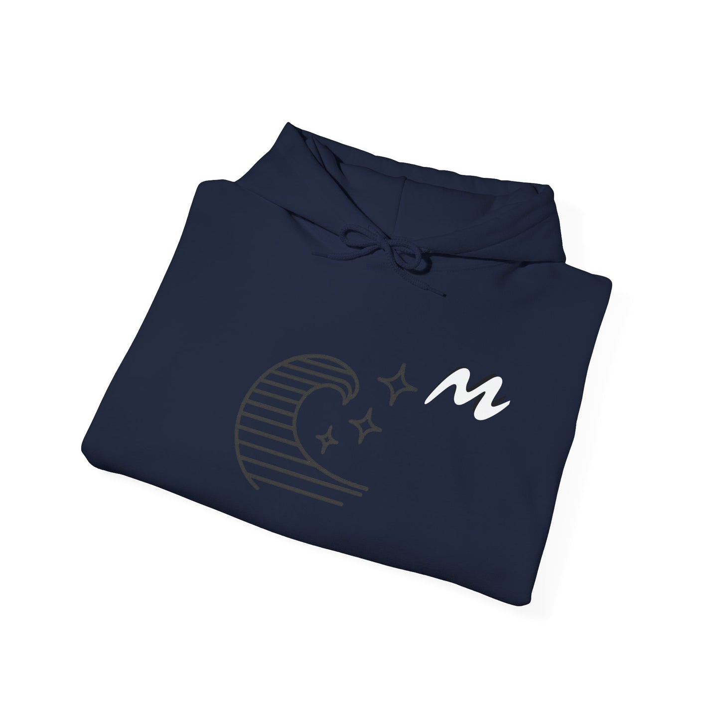 Hoodie “Ocean Wave” – vague minimaliste & étoiles