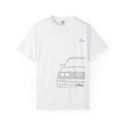 Classic Car Outline Unisex T-Shirt, Vintage Car Tee, Gift for Car Enthusiasts, Automotive Apparel, Daily Wear, Unisex Graphic Shirt