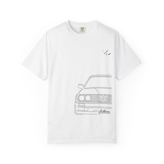 Classic Car Outline Unisex T-Shirt, Vintage Car Tee, Gift for Car Enthusiasts, Automotive Apparel, Daily Wear, Unisex Graphic Shirt