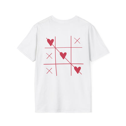 T-shirt  “Love Game” – Motif Morpion cœurs rouges