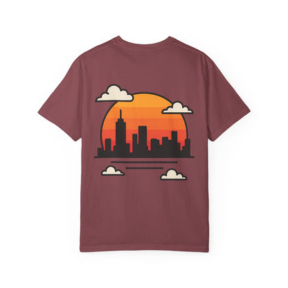 T-shirt casual “Sunset vibes” unisexe