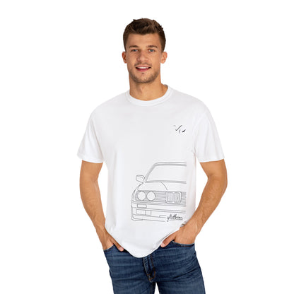 Classic Car Outline Unisex T-Shirt, Vintage Car Tee, Gift for Car Enthusiasts, Automotive Apparel, Daily Wear, Unisex Graphic Shirt