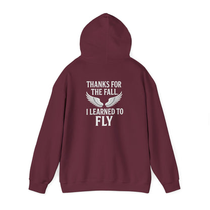Hoodie  “Fly Again” – Thanks for the Fall, I Learned to Fly