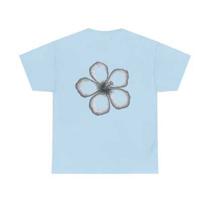 T-shirt “Flower Sketch” – fleur en pointillés noir & blanc
