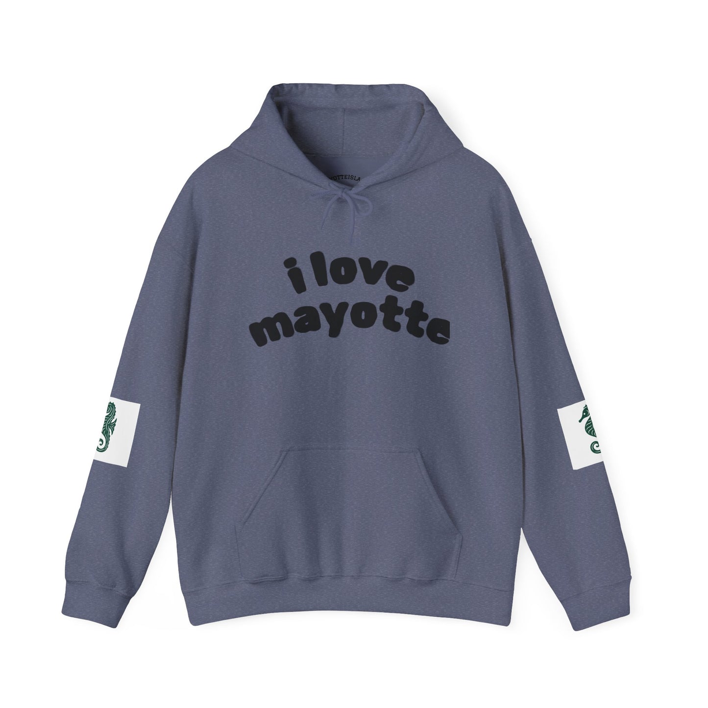 Hoodie I Love Mayotte – Hippocampe Tribal-unisex